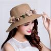 Летние Элегантные Женские Шляпы Цветочное Кольцо Соломенная Шляпа Шляпы от Солнца Соломенная Пляжная Шляпа Цветочная Веревка Женская Шляпа Модные Аксессуары