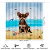 Beach-Themed Shower Curtain: Adorable Chihuahua Print In Multicolor Perfect For Bathroom Decor Easy Installation Quick Dry Fabri