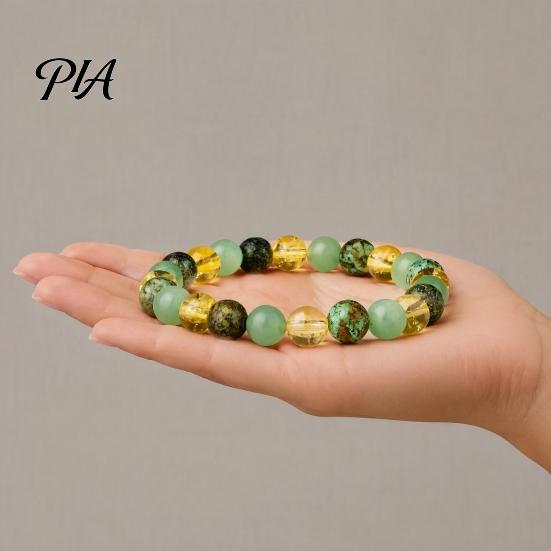 Unique Texture Gemstone Bangle Handmade Natural Stone Stretch Bracelet, Adjustable Elastic Healing Faux Positive Energy Meditation Accessory