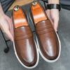 Мода Новый Тренд Мужские Черные Коричневые Лакированные Кожаные Повседневные Туфли Мужские Лоферы для Ходьбы Кроссовки Tenis Masculino Zapatos Hombre