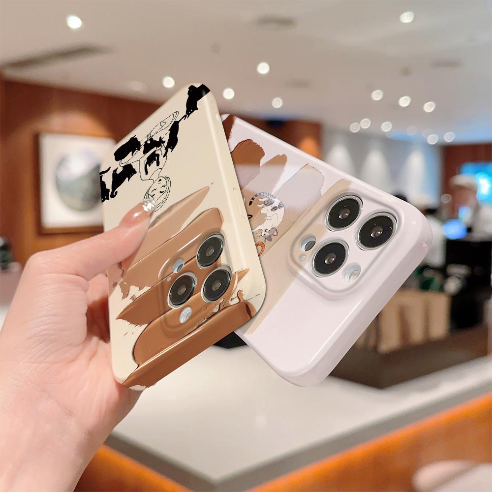 Универсальный чехол для телефона с пленкой, мультяшный модный дизайн, твердый корпус, полное покрытие камеры, противоударный защитный чехол для OPPO Realme OnePlus Infinix Tecno