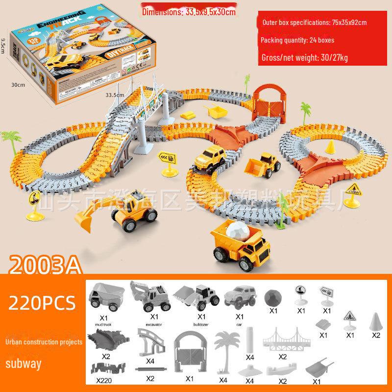 Электрическая игрушка-трековая трасса для динозавров с колесом обозрения для детей