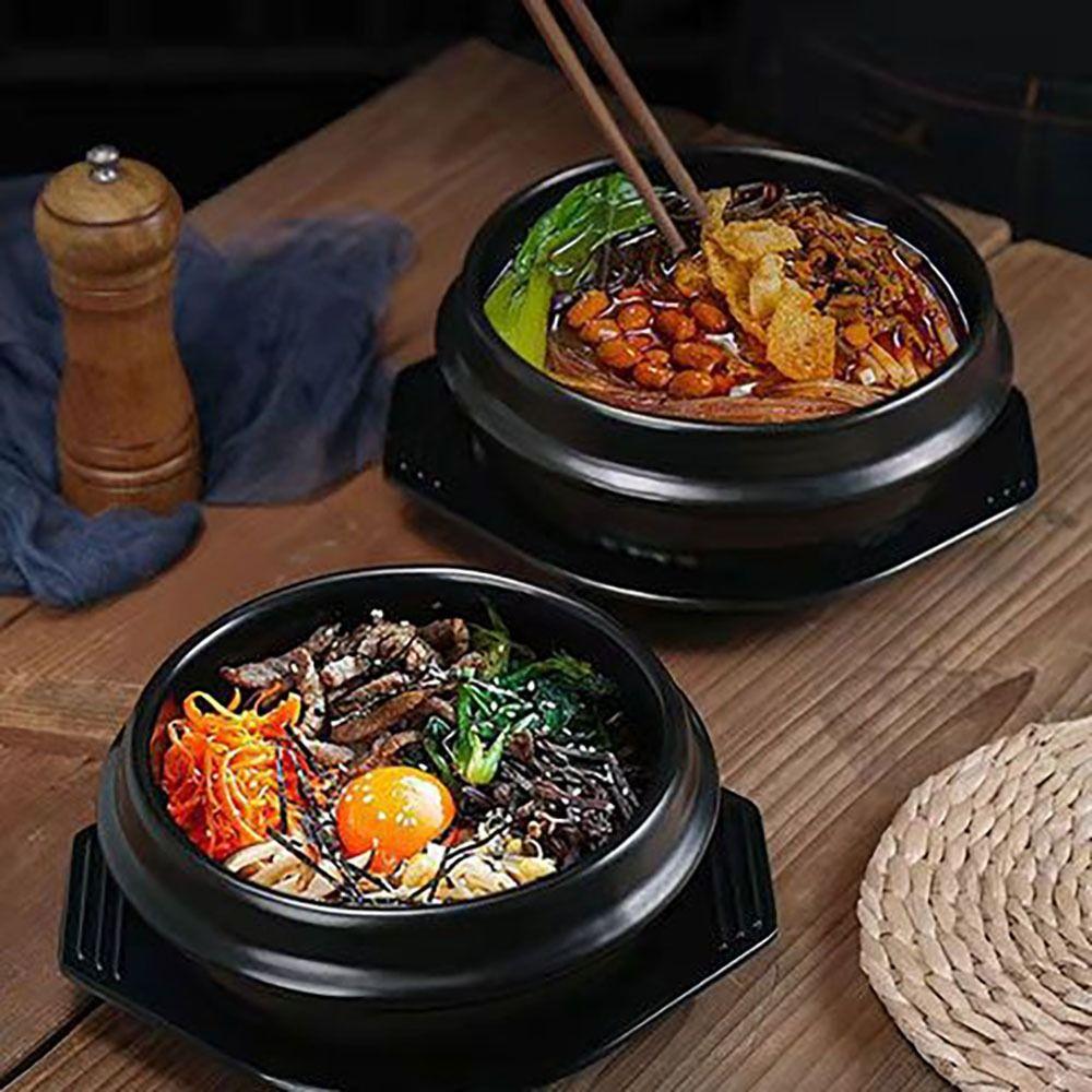 16cm Size Casserole Clay Pot with Tray Ceramic Soup Pot Kitchen Cookware Korean Stone Pot  Bibimbap