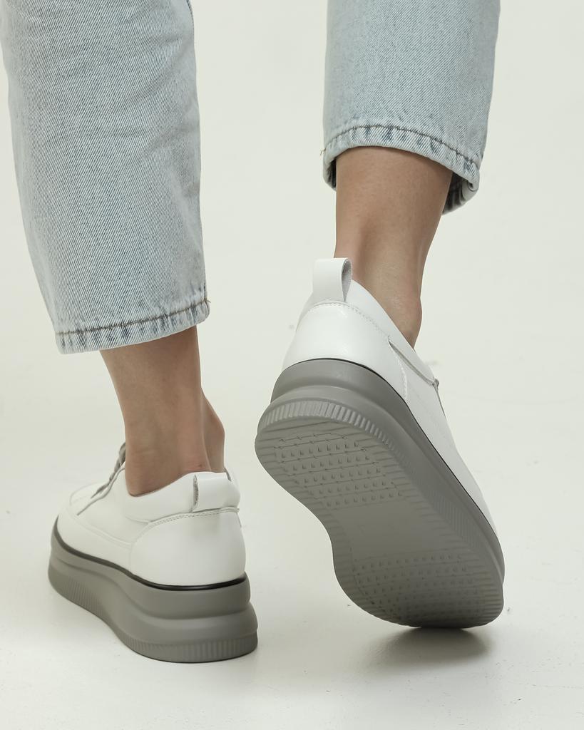 Кеды женские Lonza 184031 36 бело-серые кожа