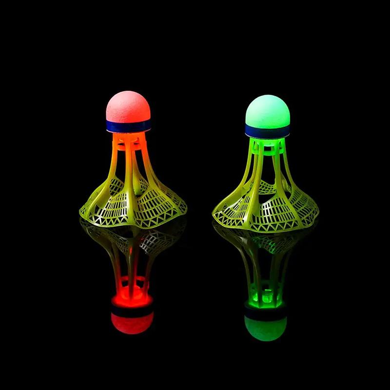 3Pcs Red Light Badminton LED Glow in The Dark Badminton Shuttlecocks Windproof Birdies Ideal for Practice Nighttime Play