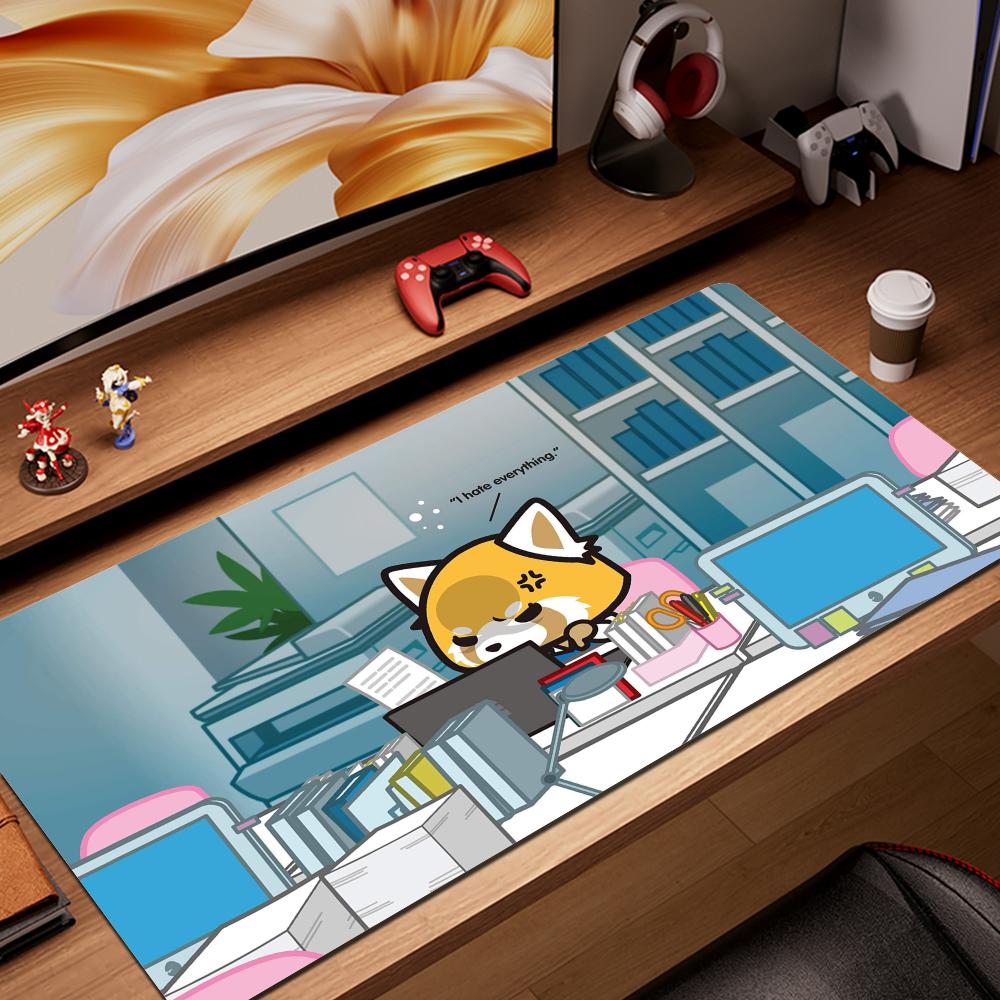 HYBXAXC Large Mouse Pad Gamer Aggretsuko Computer Mat Gaming Laptop Deskmat Mausepad Pc Accessories Mats Keyboard Cabinet Mause
