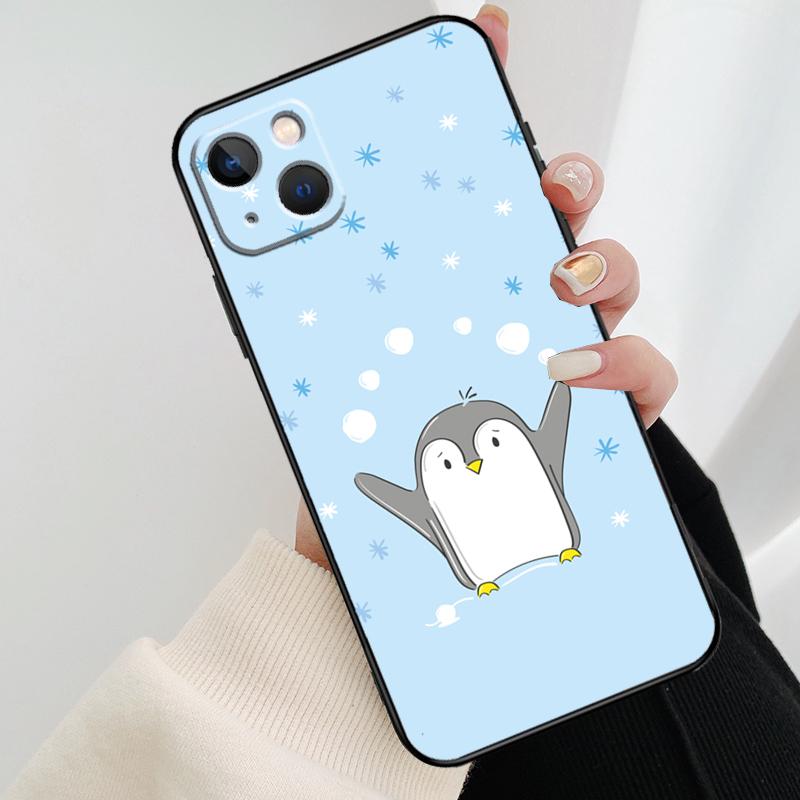 Милый Чехол Для Телефона С Рисунком Пингвина Для iPhone 17 Pro Max 15 14 13 11 12 16 Pro Max mini 15 16 Plus 16e 17 Air Cover