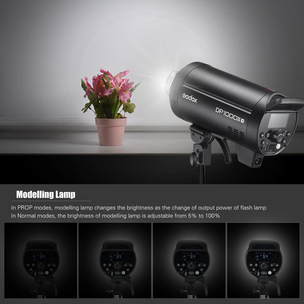 Godox DP1000III-V Модернизированная студийная вспышка мощностью 1000 Вт GN140 Встроенная стробоскопическая подсветка 5600+/-200K
