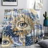 1Pc Knowing Eye Print Flannel Blanket, High quality Comfortable for All Seasons, Home Decor, Warmth and Comfort, Perfect for Christmas Gifts W136