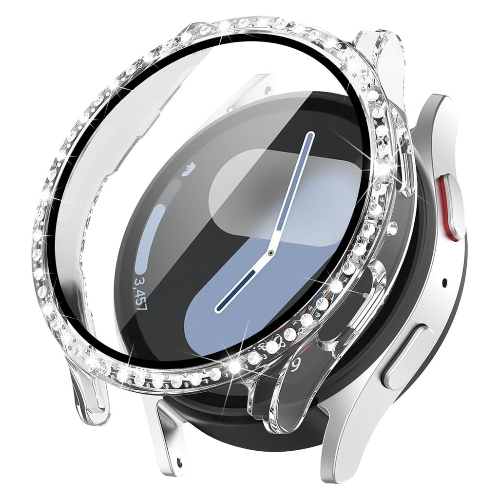 Чехол Glass+Diamond для Samsung Galaxy Watch 7 44 мм 40 мм, аксессуары, защитный жесткий защитный чехол для ПК, защитный бампер для Galaxy Watch 7 40 мм