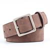 Women Thin Nubuck Leather Belt Alloy Buckle Vintage Waistband Strap