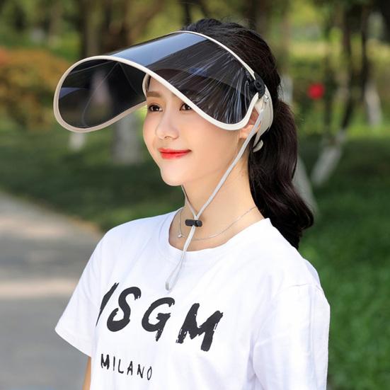 Women Sunhat Block Sunlight Anti-UV Rotary Face Shield Empty Top Visor Clear Visual Field Sun Hat Face Protection Cover Cycling Sunshade Cap