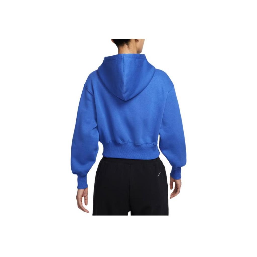 Nike Swoosh NSW PHNX Series FLC LSE Crop FZ Game Hooded Comfortable Fashion Universal Jacket Women jackets Blue HJ0941-480