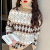 Свитер с высоким воротником, женский пуловер, осень-зима 2022, винтажный свободный свободный свитер с длинным рукавом в стиле вестерн, повседневный вязаный женский свитер