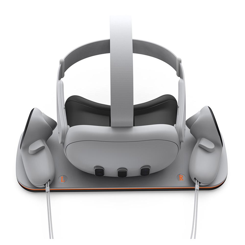 Зарядная станция для контроллеров VR-шлема, база для быстрой зарядки шлема с 2 перезаряжаемыми аккумуляторами для Meta Quest 3, VR-аксессуары