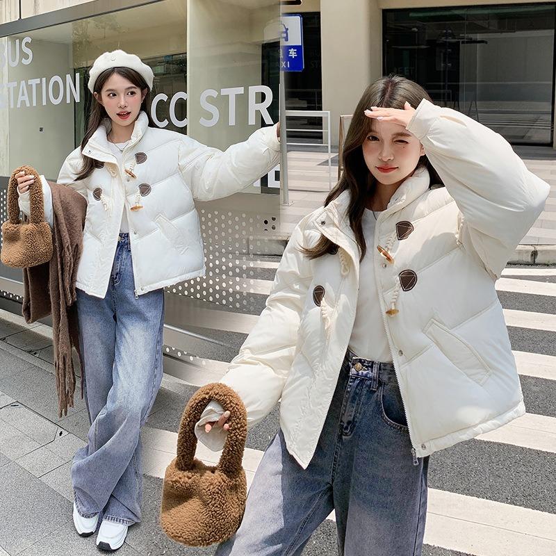 Corner Buckle Bread Clothes Women's Winter Thickened Warm Down Cotton Clothes Short Loose Version Cotton-padded Jacket