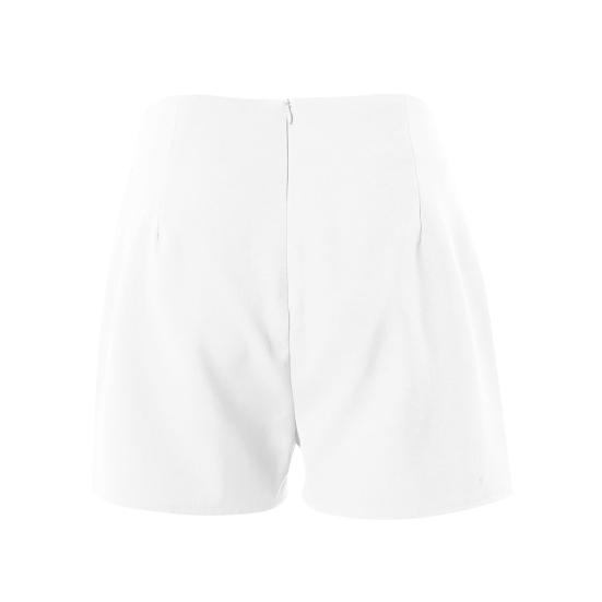 Женские летние шорты с высокой талией, асимметричные плиссированные пуговицы, однотонные, облегающие, мягкие, с контролем живота, длиной выше колена, мини-шорты