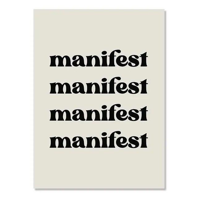 Law of Attraction Print Boho Art Quote Manifestation Canvas Poster Mindfulness Self Love Self Care Therapy Wall Painting Decor No Frame