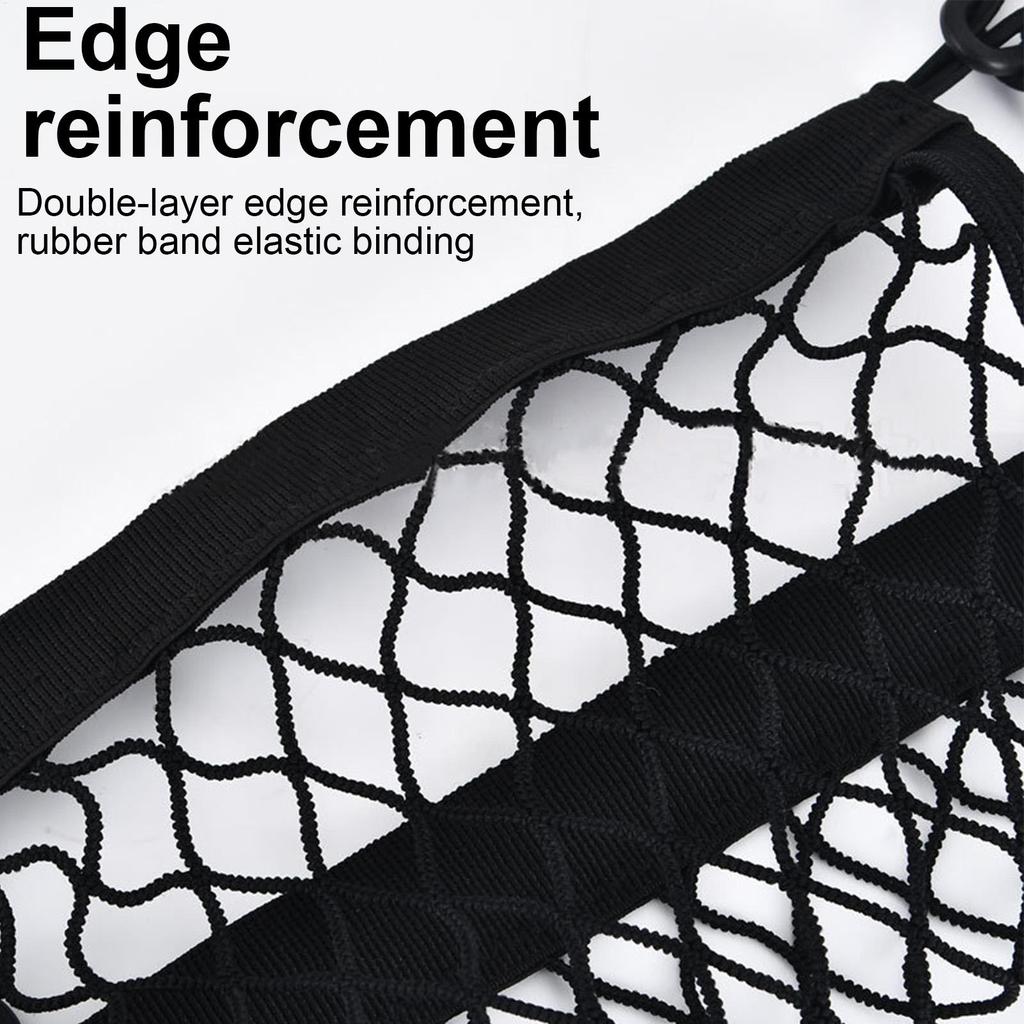 Polyester High Elastic Cargo Net with 4 Adjustable Hooks 360 Degree Rotatable Easy Installation Motorcycle Net for Cargo Storage