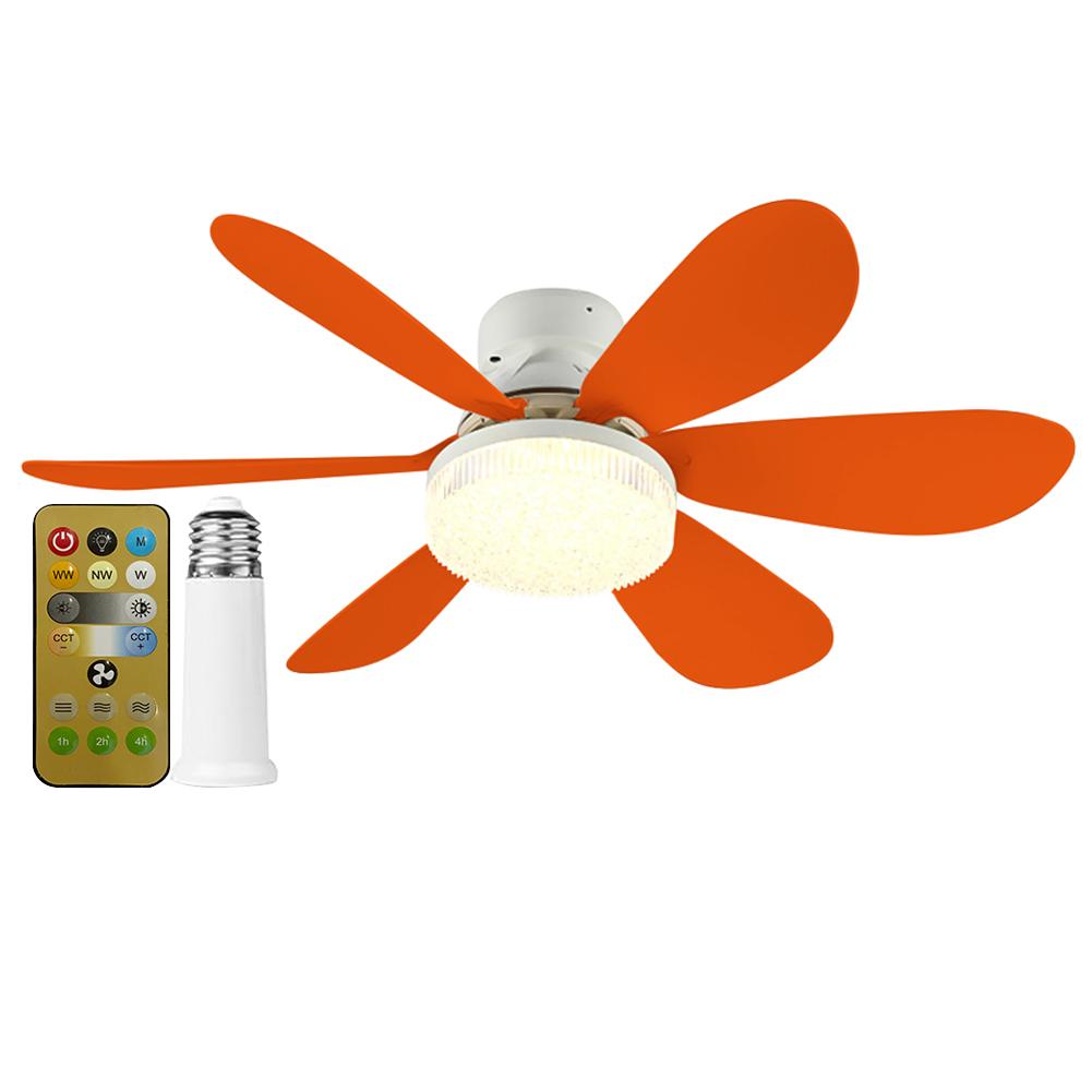 Ceiling Fan LED Lamp E27 Base 42cm Modern LED Ceiling Fan Remote Control Low Profile Ceiling Fan for Bedroom Living Room Kitchen