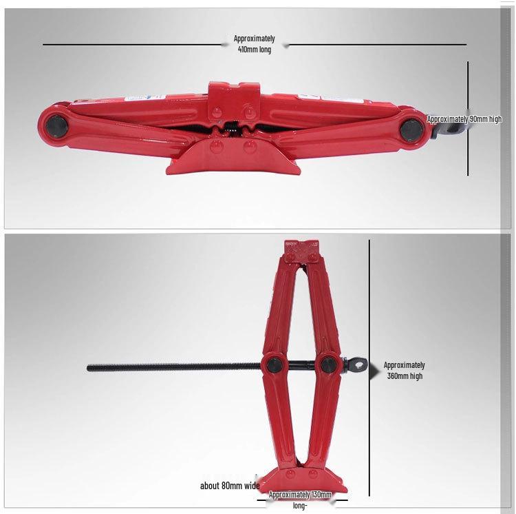 2.0T Автомобильный домкрат с ножничной ручной рукояткой, для экстренного использования на открытом воздухе, черный