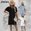 JPNTKY Модные летние весенние однотонные с принтом платья-поло с коротким рукавом Повседневные платья Международный дизайн