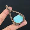 Blue Australian Triplet Opal Gemstone Pure Copper Wire Wrapped Handmade Pendant Jewelry
