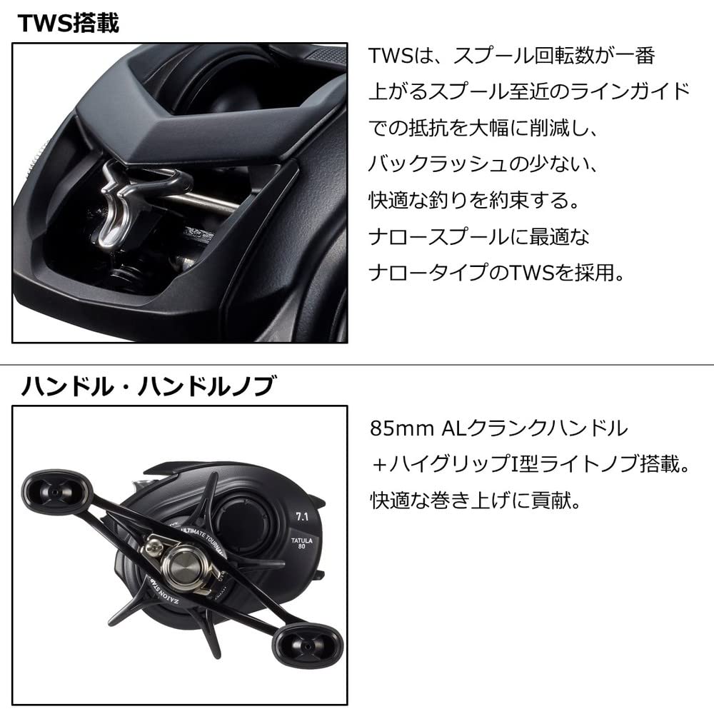 Daiwa Катушка для приманки 22 Tatula TW 80 (Модель 2022 года)