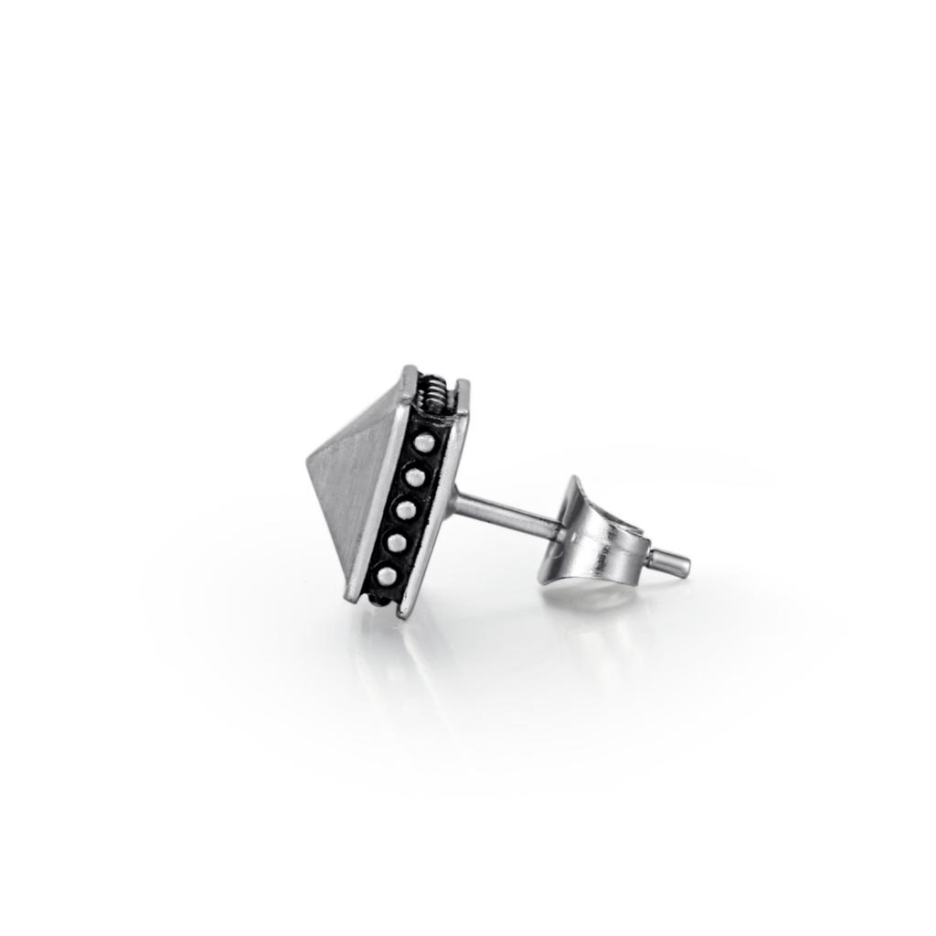 PYRAMID STUDS Stainless Steel Pyramid Earring Studs Matt Finished
