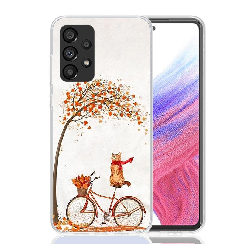 Kitten Cat Christmas Pumpkin Phone Case For Samsung Galaxy A13 A14 A15 A16 A53 A54 A55 A56 A33 A34 A35 A36 A23 A24 A25 A26 A05S