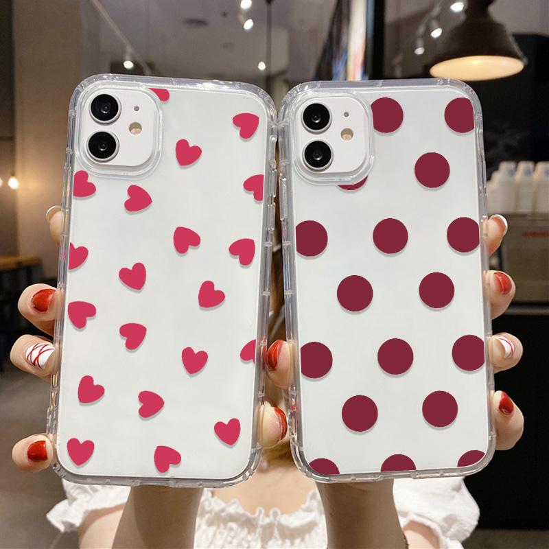 Прозрачные Мягкие ТПУ Чехлы Для Телефона Для iPhone 15 Чехол iPhone 11 14 12 13 Pro Max X XR XS 6 7 8 Plus SE Чехол Сердце Fundas