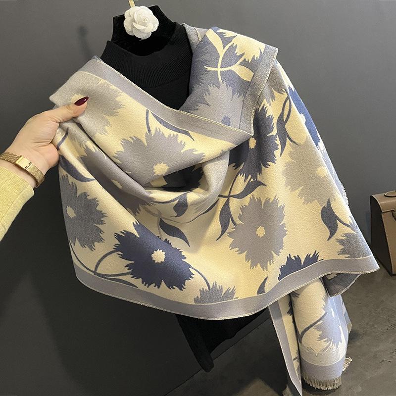 Premium High-quality Air-conditioned Room Shawl Outside Women's Summer Office Nap Imitation Cashmere Fringed Warm Scarf