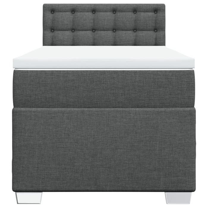 Maison Exclusive - Sommier à lattes de lit avec matelas Gris foncé 80x200 cm Tissu