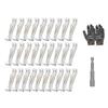 28Pcs Gutter Hangers Heavy Duty Concealed Rain Gutter Brackets Fastener with Pre-Inserted Screw Aluminum Gutter Brackets