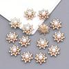 10 Pcs. Snowflake Base Metal Strass Shiny Buttons for Clothing Shoes Bags Accessories Crafts DIY