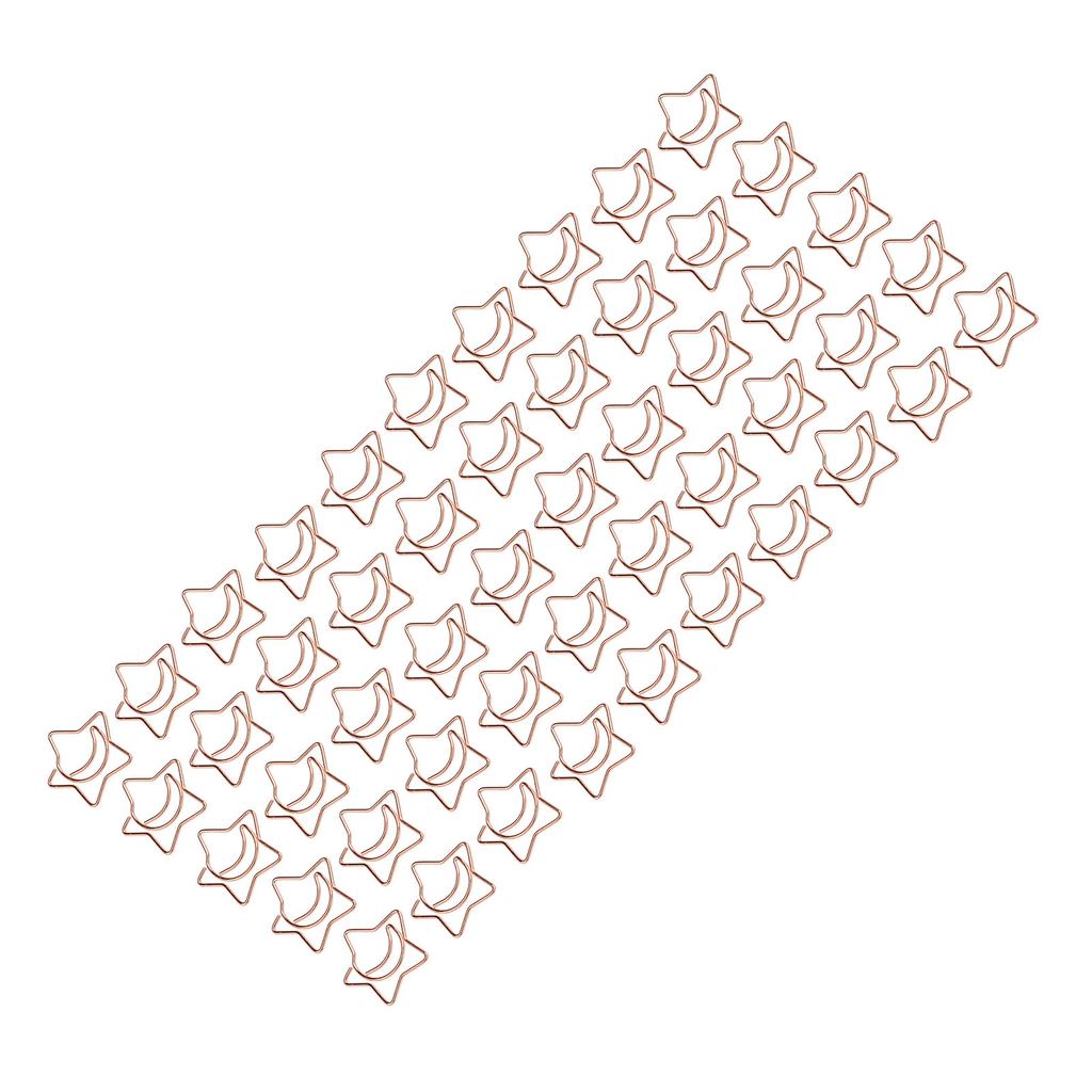 50Pcs Pentagram Paperclips Electroplating Process Fadeless Cute Shaped Mini Gold Paper Clips Fo