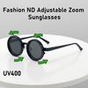 Men Women Fashion Nd Zoom Sunglasses Adjustable Dimming Eyeglasses Fashion Round Frame New High-End Anti-Uv Polarized Sunglasses