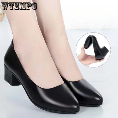 Рабочая обувь для женщин, черные кожаные туфли на плоской подошве, удобная и профессиональная рабочая обувь