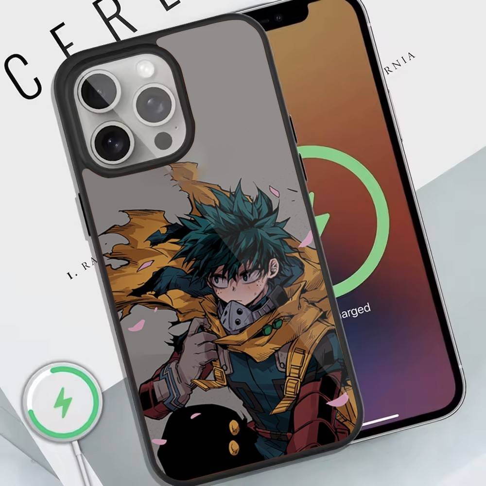 My H-Hero Academia D-Deku Phone Case For Magnetic Wireless Charge Cover For iphone 16 15 14 13 12 11 Pro Max Plus Coque