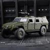 1/28 масштаб Dongfeng Warriors, литая под давлением модель автомобиля из сплава в стиле милитари, игрушечный грузовик с откатным механизмом со звуком и светом для детей и взрослых, подарочная коллекция