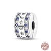 Round 925 Copper Clasp Pave Clip Charms Blue Star Moon Butterfly Slide Safety Chains Spacer Beads Fits Original Bracelet Zircon