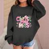 Children's Fashionable Casual Long-sleeved Loose Christmas Print Pullover Sweatshirt