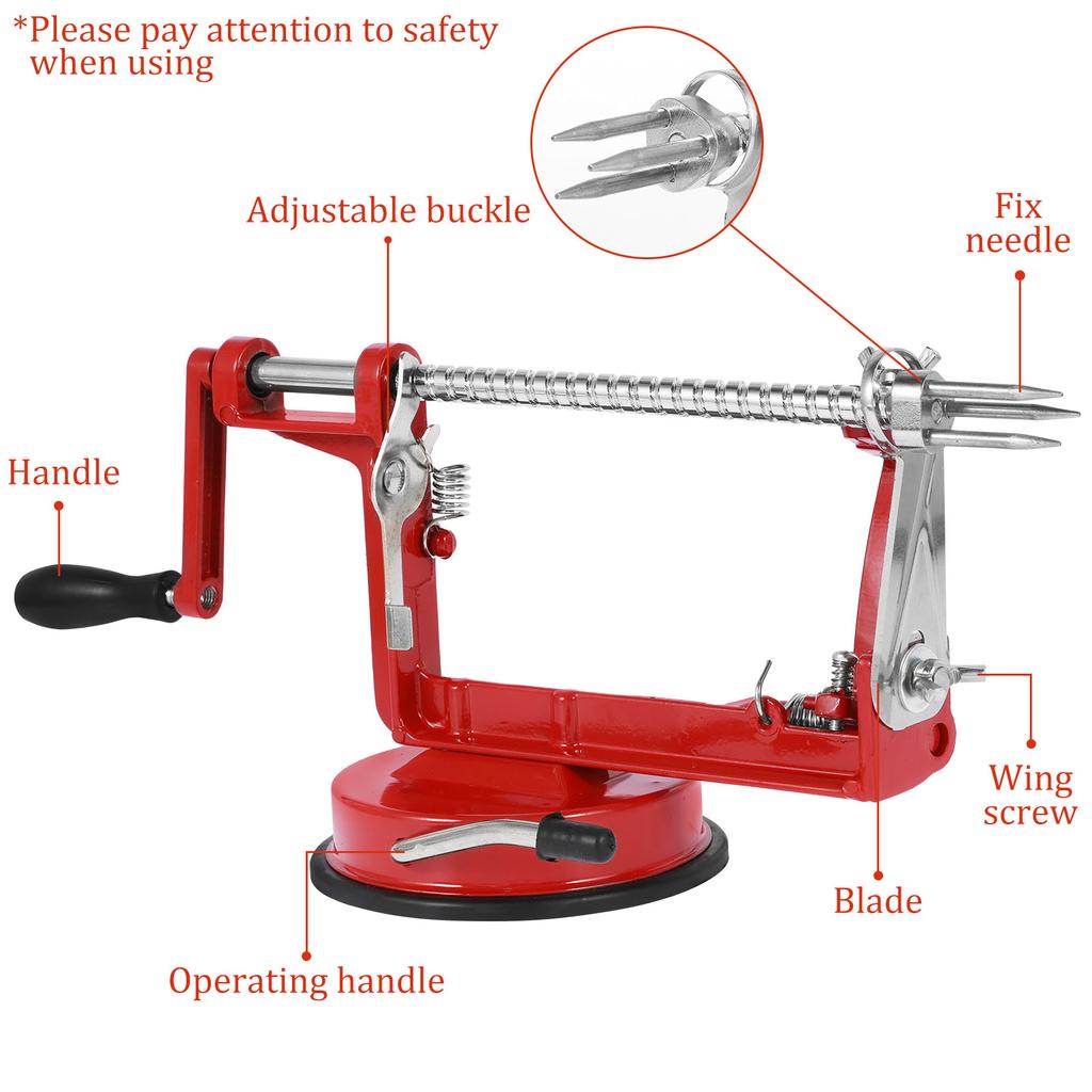 Three In One Fruit Peeler Manual Crank Peeler with Stable Suction Cup Labor-saving Peeler Suitable for Cutting Fruit Skin