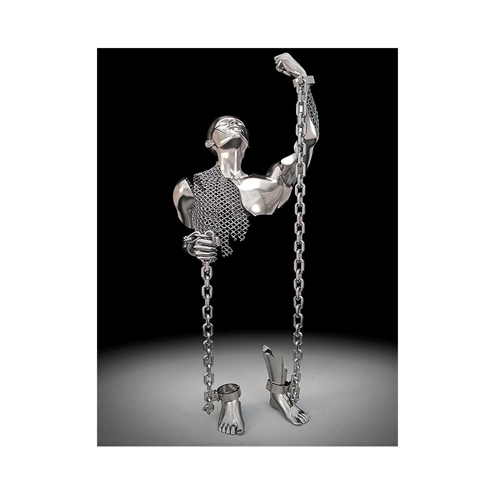 Абстрактная металлическая фигура, скульптура, настенный художественный постер, современный минималистский поцелуй, статуя, фреска, украшение комнаты, холст, живопись, Куадрос