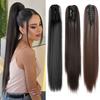 Synthetic Long Straight Claw In Ponytail Extension Natural Ponytail Mutiple Color To Choose For Women Daily Wear