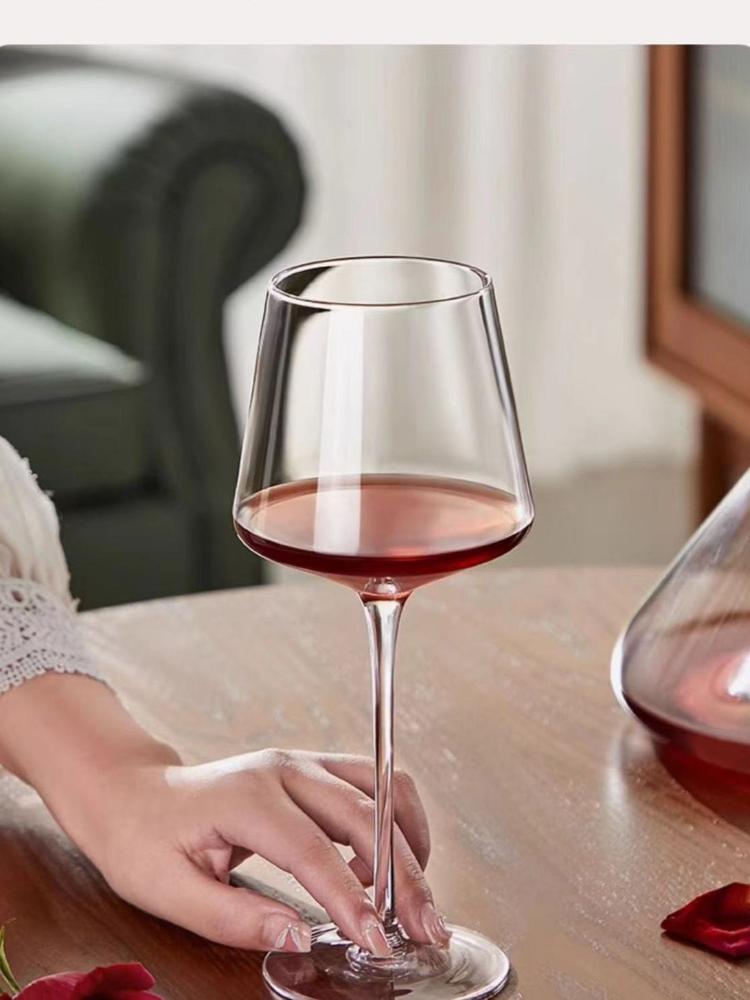 Набор квадратных бокалов для бургундского вина 450 мл - Роскошные хрустальные бокалы, Современные бокалы на ножке для домашнего бара и элегантных званых ужинов