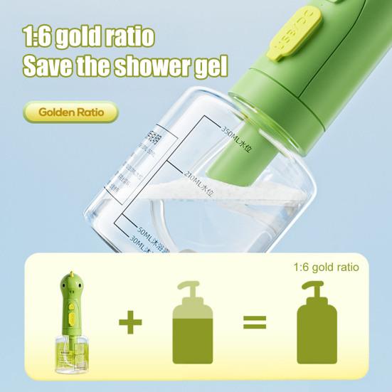 Электрический дозатор шампуня для ванны для собак и кошек в форме динозавра, держатель для мыла для собак 2 в 1, перезаряжаемая машина для вспенивания мыла для собак, для уборки