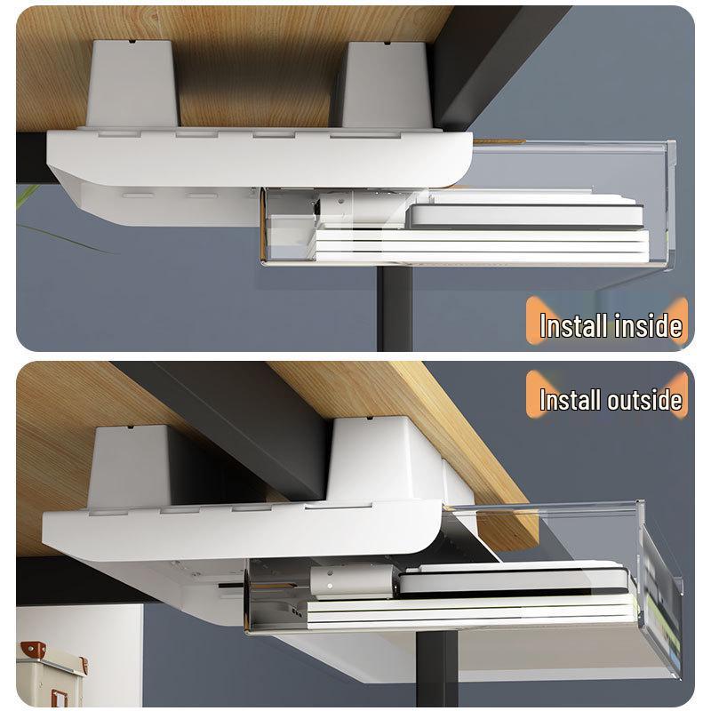 Невидимый органайзер под стол: Ящик без сверления для офисных канцелярских принадлежностей