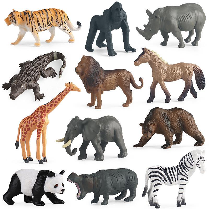 Miniature Wild Animal Figurines Collection With Static Plastic Figures For Home Display And Gift
