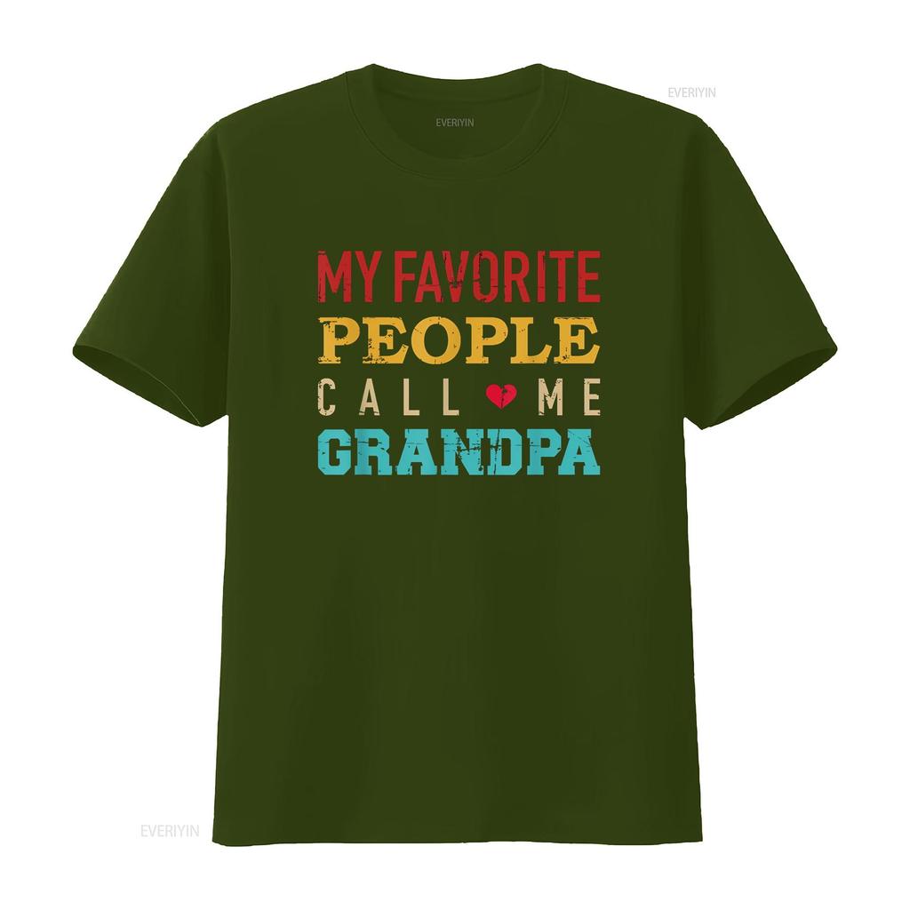 My favorite people call me grandpa T Shirt vintage Washed Comfortable fashion Versatile Slightly streetwear designer clothes
